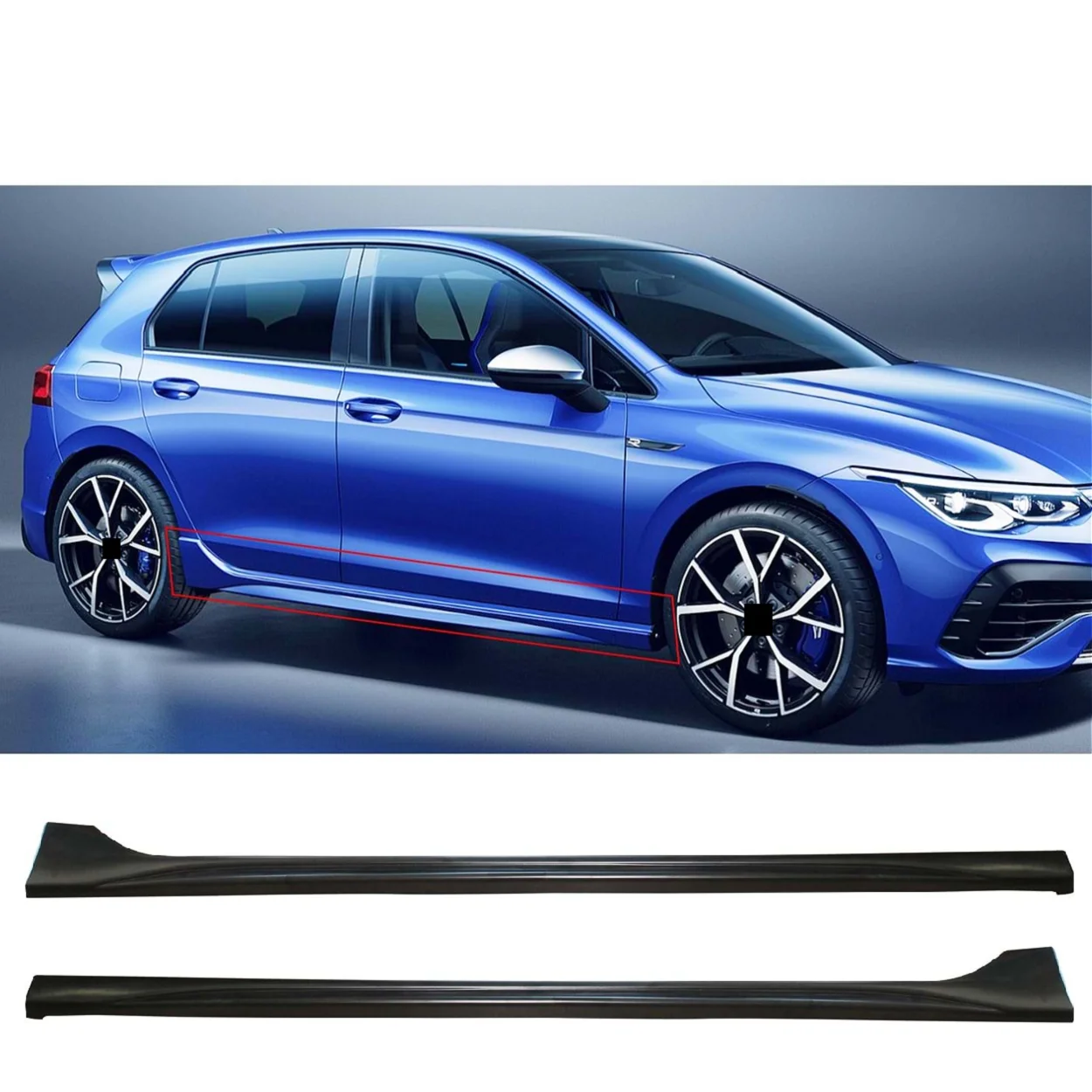Per Volkswagen Vw Golf 8 R Style Side Skirt Extension Attachment Davanzale Car Styling Spoiler Splitter Spoiler Body Kit Accessori