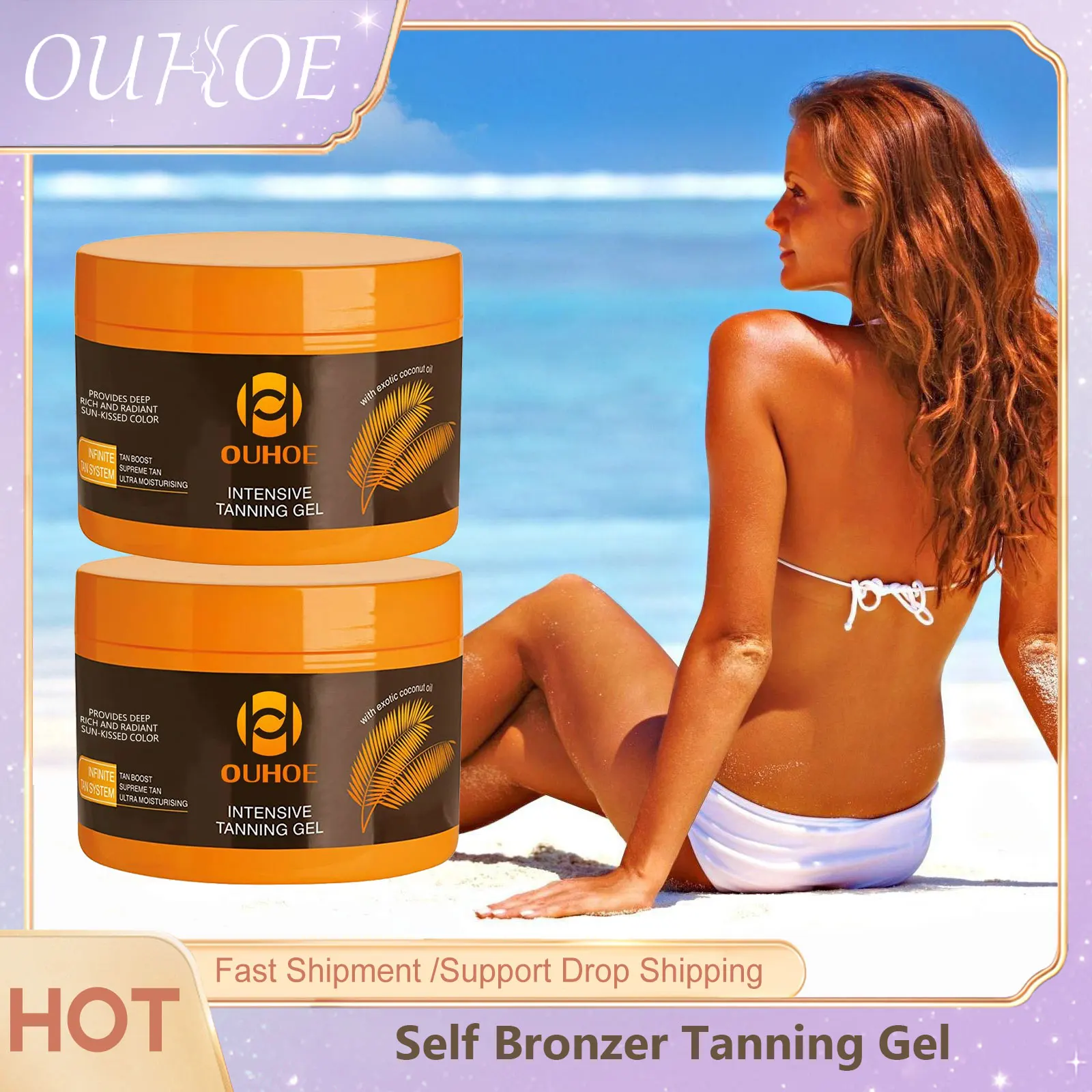 Sunbed Tanning Accelerator Gel Solarium Bronzing Summer Bronzer Cream Nourishing Sunburn Repair Fake Tan Sunless Self Tanner Gel