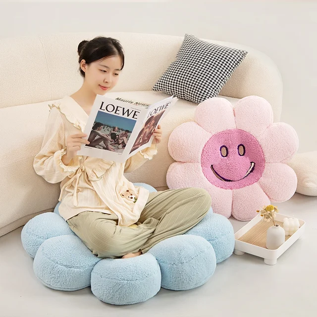 INS 33cm Flower Stool Cushion Removable Plush Stuffed Flower Seat Cushion  Cover Home Decoration Gifts for Girls Boys 방석 - AliExpress