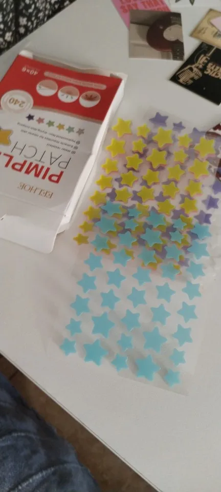 240 Uds nuevo parche para espinillas parches para acné corazón/estrella/flor/forma redonda parches de puntos para acné hidrata para cubrir manchas y imperfecciones photo review