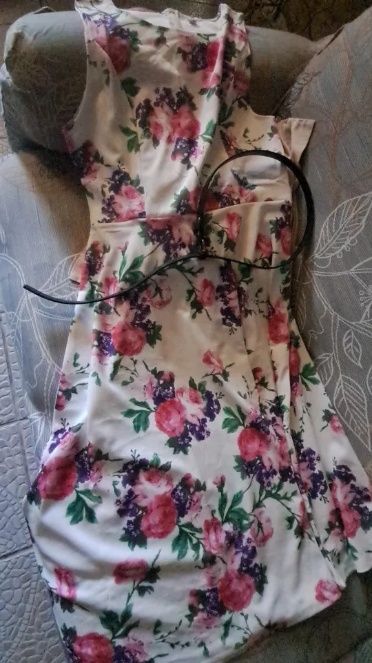 Summer Vestidos Dress Clothing Floral Robe Retro Swing Casual Vintage Rockabilly Dresses photo review