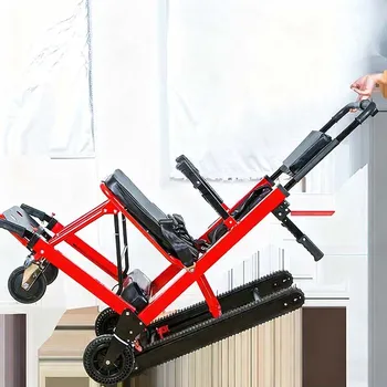Dispositivo per salire le scale per anziani, macchina per salire le scale, angolo di salita ≤ 50° ° Sedia a rotelle pieghevole con ruote cingolate, portatile
