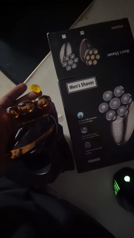 Homens 7d flutuante barbeador elétrico molhado seco barba aparador de pêlos navalha elétrica recarregável cabeça careca máquina de barbear display lcd photo review