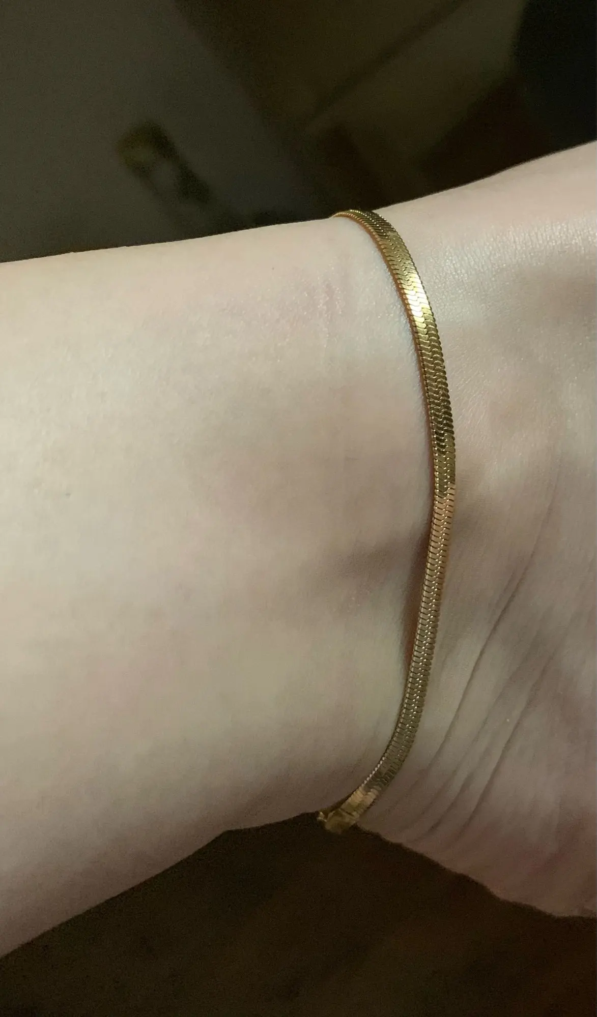Simple Stainless Steel Gold Color Blade Chain Anklet photo review