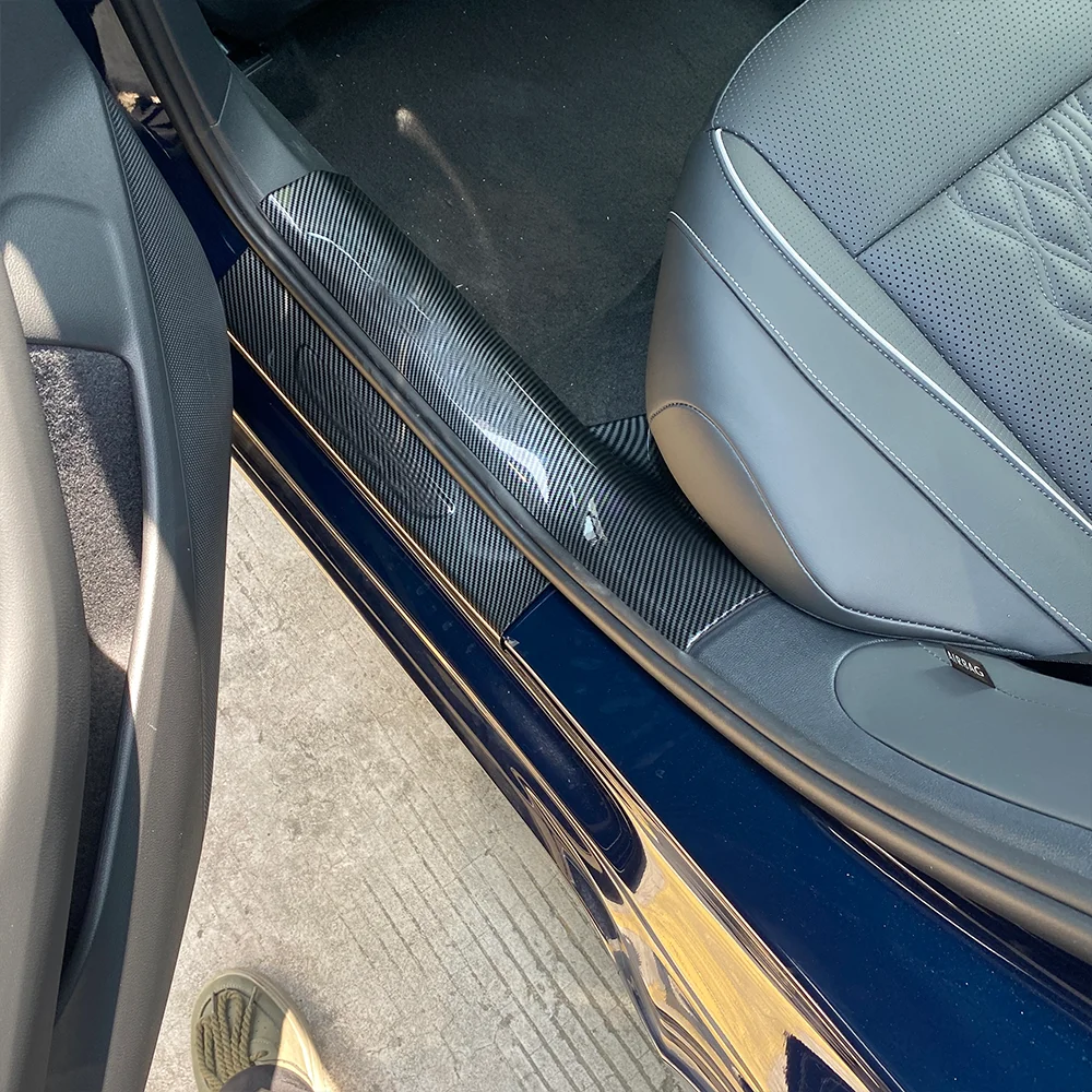 BYD 샤크 6 20242026 2025용 자동차 도어 실 스커프 플레이트 ABS 웰컴 페달 스레시홀드 가드 커버 패드 스티커 부품 액세서리