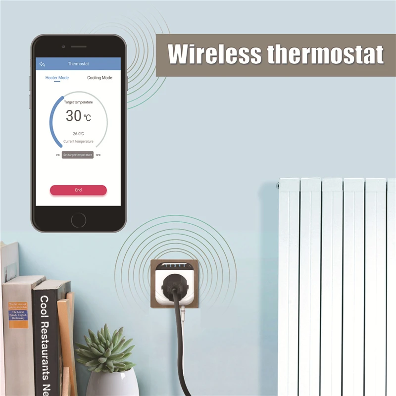 Ad8cc96da60a44f32a52c02aa0b9c1692m Smart Wifi Thermostat Plug Outlet 15A Programmable Temperature Controller Wireless Plug-in Socket APP Control Voice Control