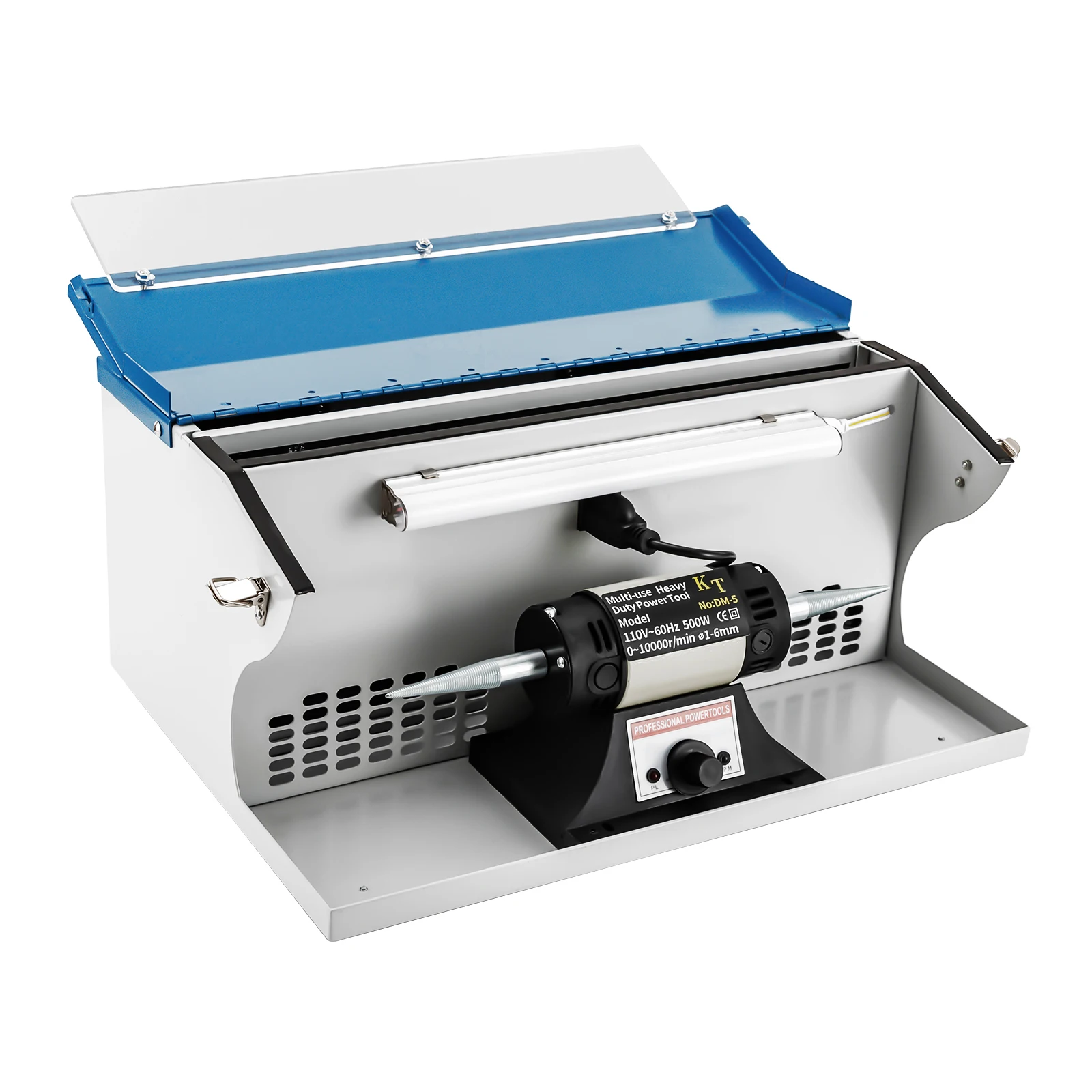 500W Jewelry Polisher Tabletop Dust Collector Buffing Machine With Light for Jewelry Metal Maintenance Manufacturing