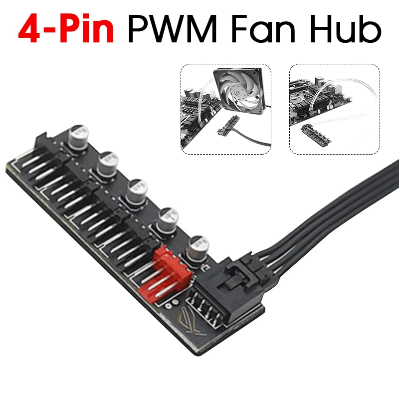 5 Port PC Fan Hub Splitter Speed Controller Adapter für 4 Pin PWM
