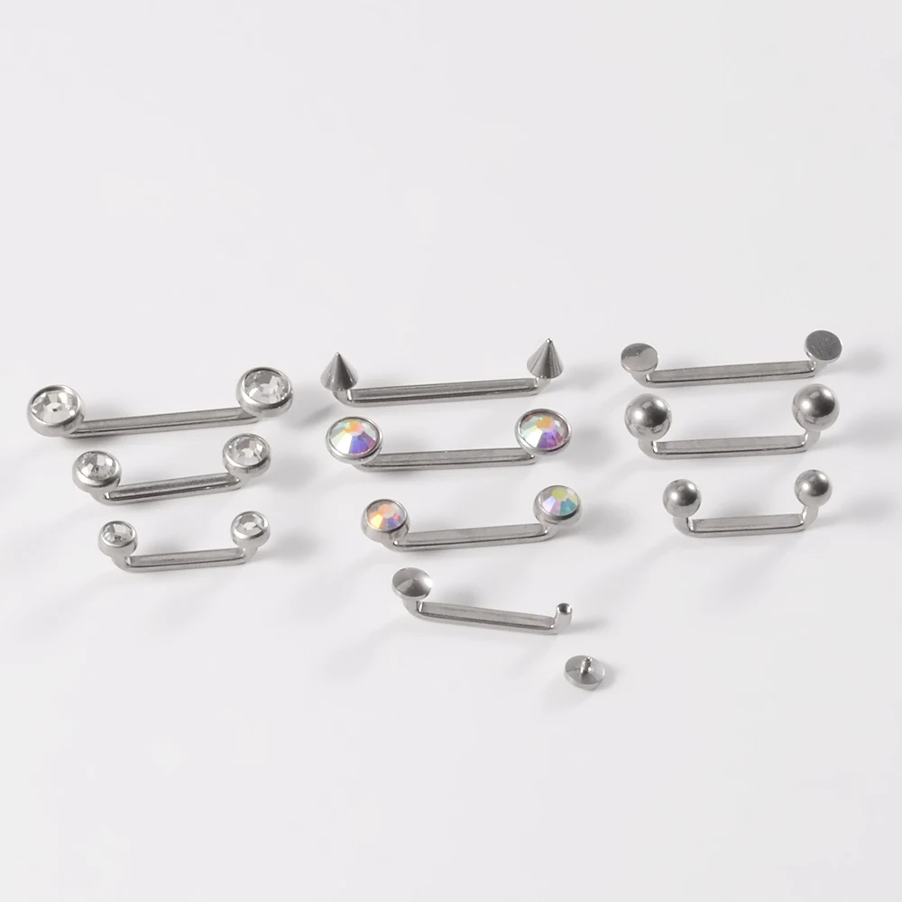 1PC G23 Titanium Surface Piercings Double Ball Staple Dermal - Main Image