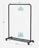 Clothes Rack with Wheels, Black Finish, Includes Storage Shelf, 110 LBS Capacity, Ideal for Hanging Clothes or Garment Storage. 5