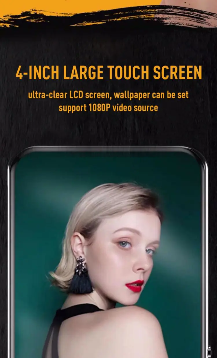 4 Inch HD Mp3 Mp4 Player Full Touchscreen Bluetooth 5.0 Walkman 256GB Built-in Speaker Music Player FM Radio Record Ebook