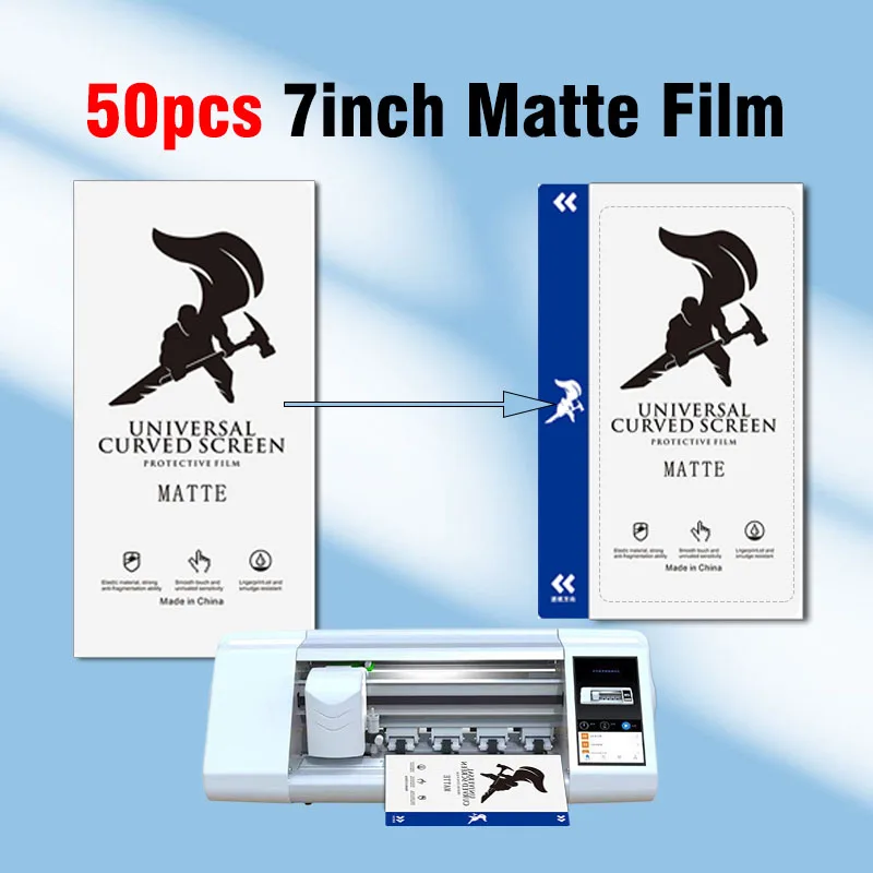 

50Pcs Matte Hydrogel Film For Blade Cutting Machine Flexible Universal Film For Mobile Samsung Curved Screen Protective 7 Inch