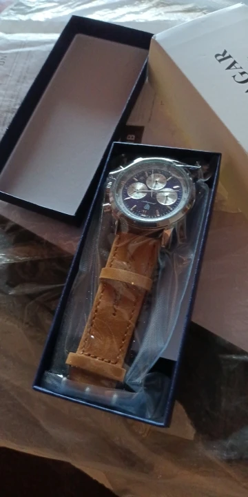 POEDAGAR Luxury Man Watch Waterproof Chronograph Luminous Quartz Leather Sports Watch photo review