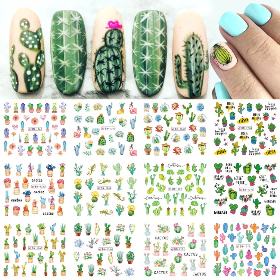 cactus nail design