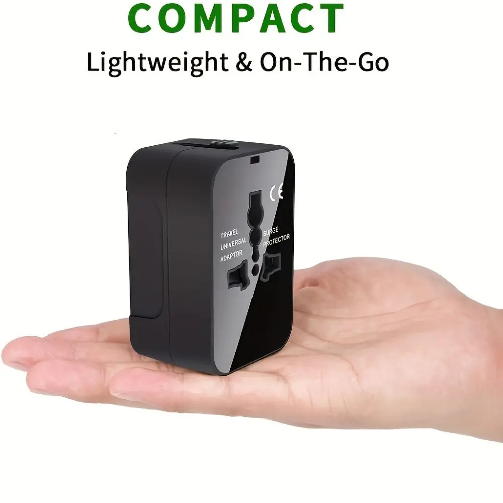 Universal Travel Adapter International All in One PD20W & QC18W Power Plug Wall Charger USB C Charging Ports for USA EU UK AU