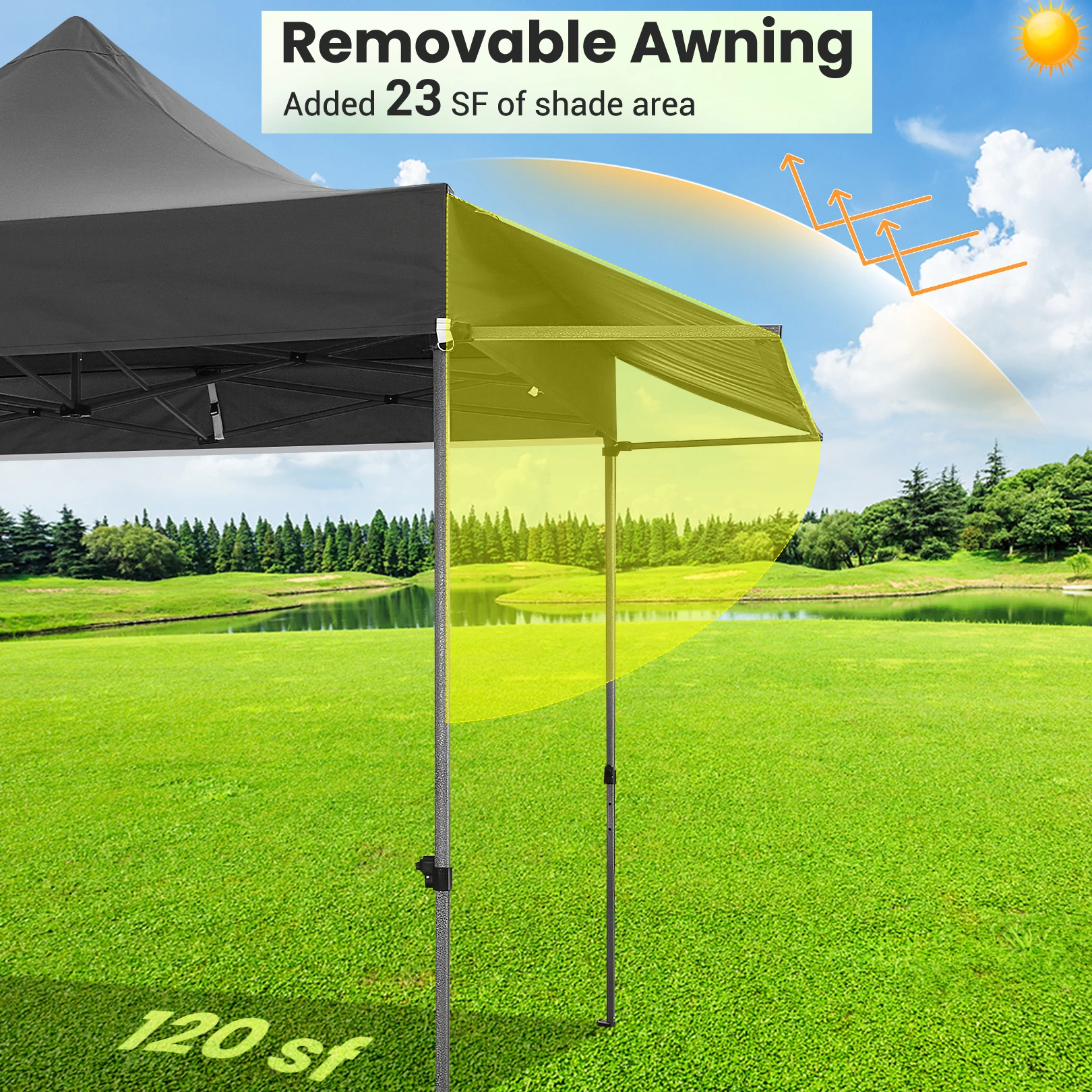 Gazebo 3x3 Waterproof Stable Winterproof with Awnings and Sidewalls,UV Protection 50+ Pop-up Gazebo Foldable Party Tent for Gard