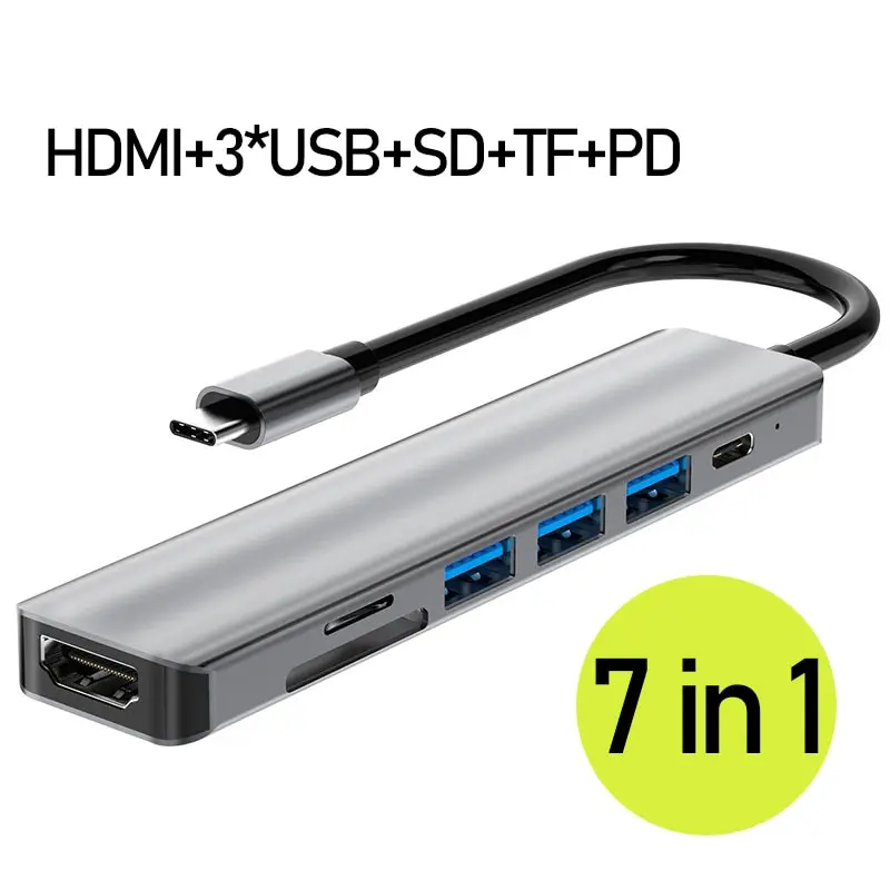 Multiport Type-C hub usb c docking station 2x hdmi base for laptop accessories macbook pro air mac mini Dell thunderbolt dock HD 6
