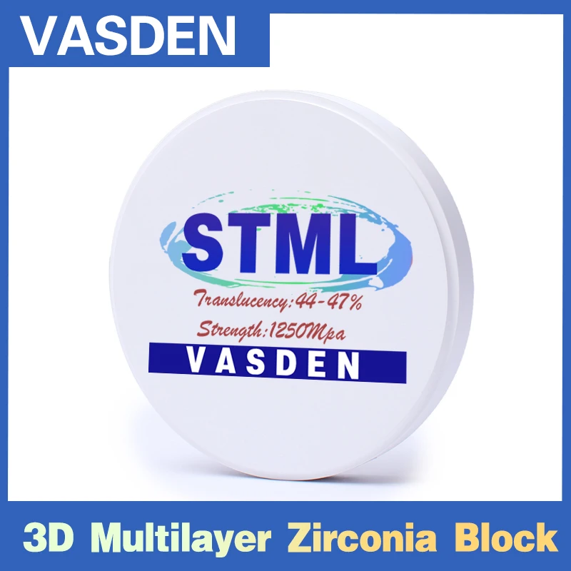 

10-25mmA1 A2 A3 Color 3D Multilayer Zirconia Block Super Transluent Dental Material Disk Full Ceramic Blank For 98mm Open System