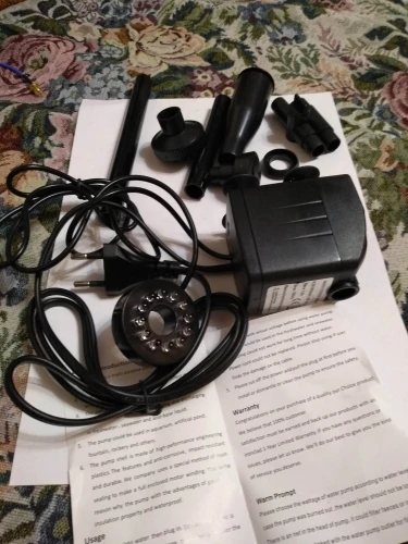 USB Water Pump Ultra-quiet with Power Cord Waterproof Fountain with 12 LED Light for Garden Water Pump Aquarium Fountain фонтан photo review