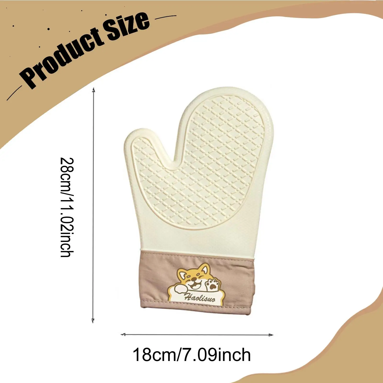 Silicone Heat Insulation Gloves Thickened Non-slip High Temperature Oven Gloves for Cooking Baking Kitchen Supplies 1Pcs