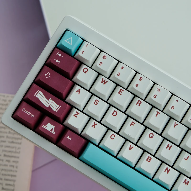 Chaves Gmk Yuru Keycaps Cereja Perfil Pbt Tintura Sublimação Teclado Mecânico para mx Switch com 1.75u 2u Shift 150 - Imagem 5