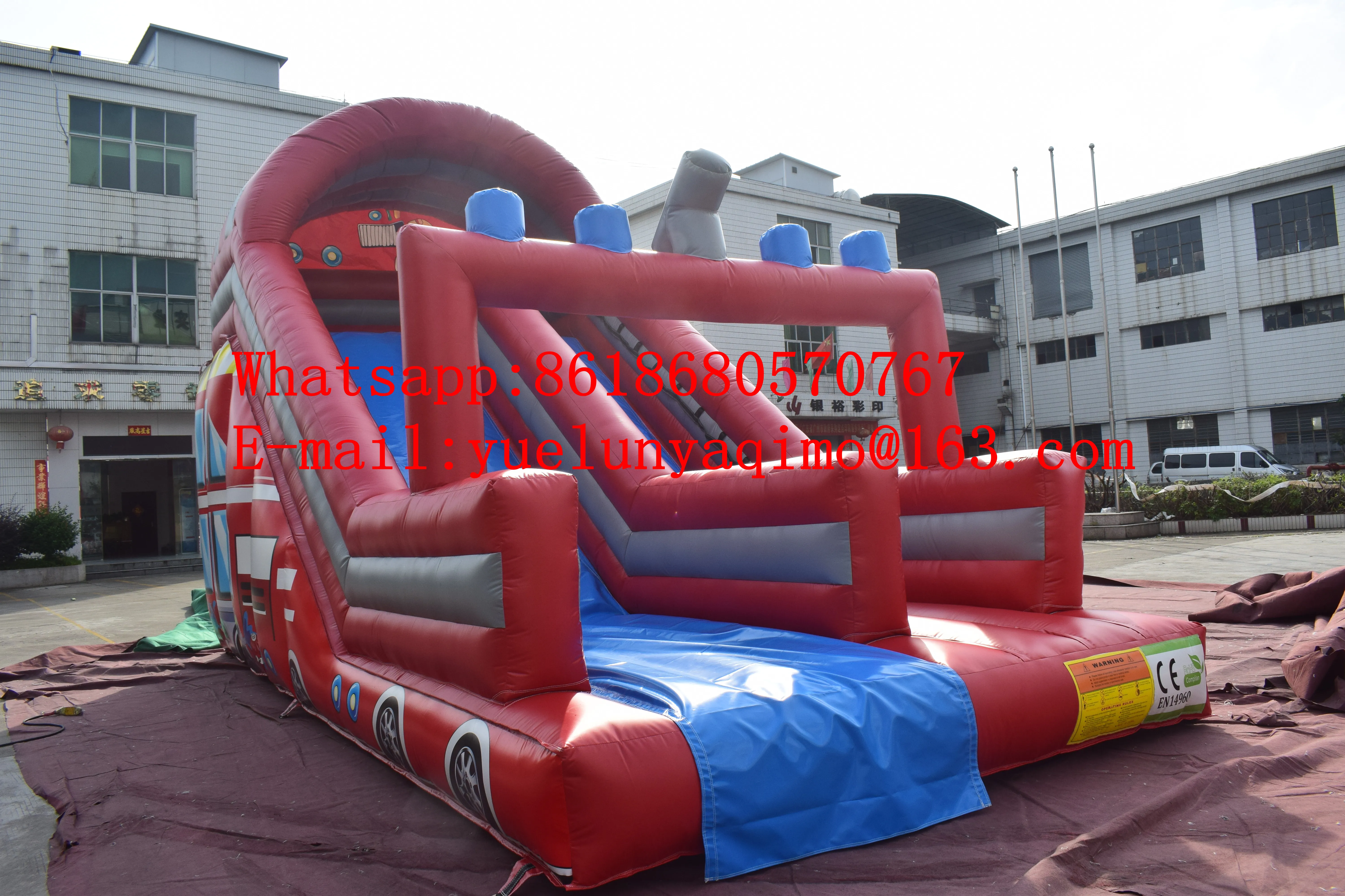 

Factory direct selling commercial red -selling red inflatable slide, castle, trampoline combination