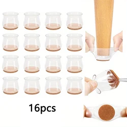 Non - Slip Silicone Chair Leg Covers with Felt Pads - Thick, Wear - Resistant Floor Protectors (16pcs)