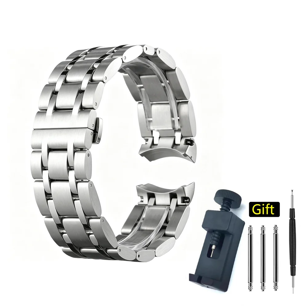 Luxurious Metal Watch Bracelet with Dedicated Curved Ends - Stylish Design