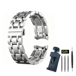 Luxurious Metal Watch Bracelet with Dedicated Curved Ends - Stylish Design - 23mm (Steel Color)