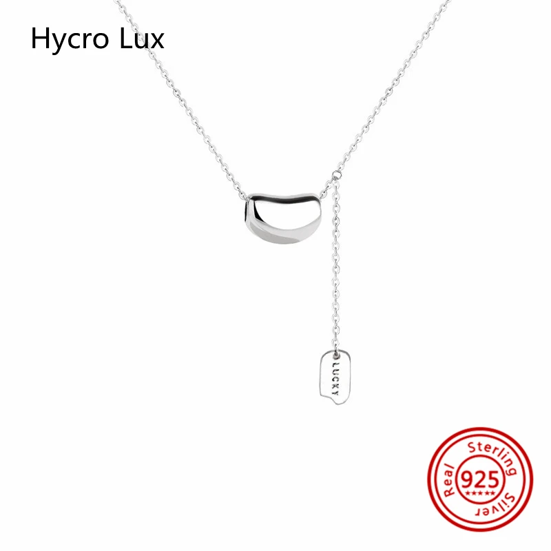 

New S925 Sterling Silver Original Lucky Beanie Pendant with Necklace for Women Light Luxury Jewelry Niche Square Clavicle Chain