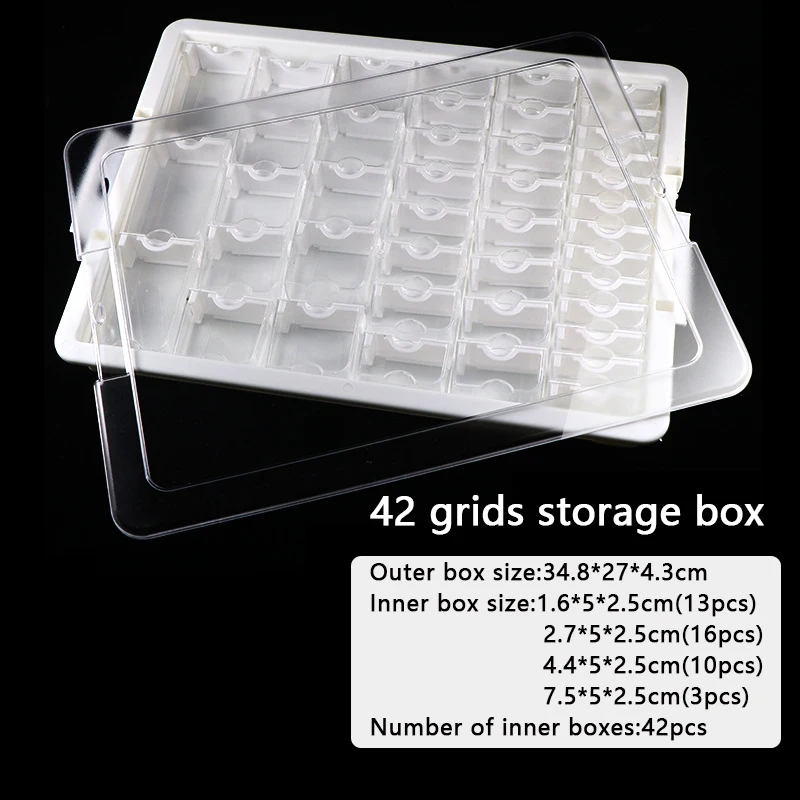 New Large Opening 64Grid Acrylic Elizabeth Bead Storage Box