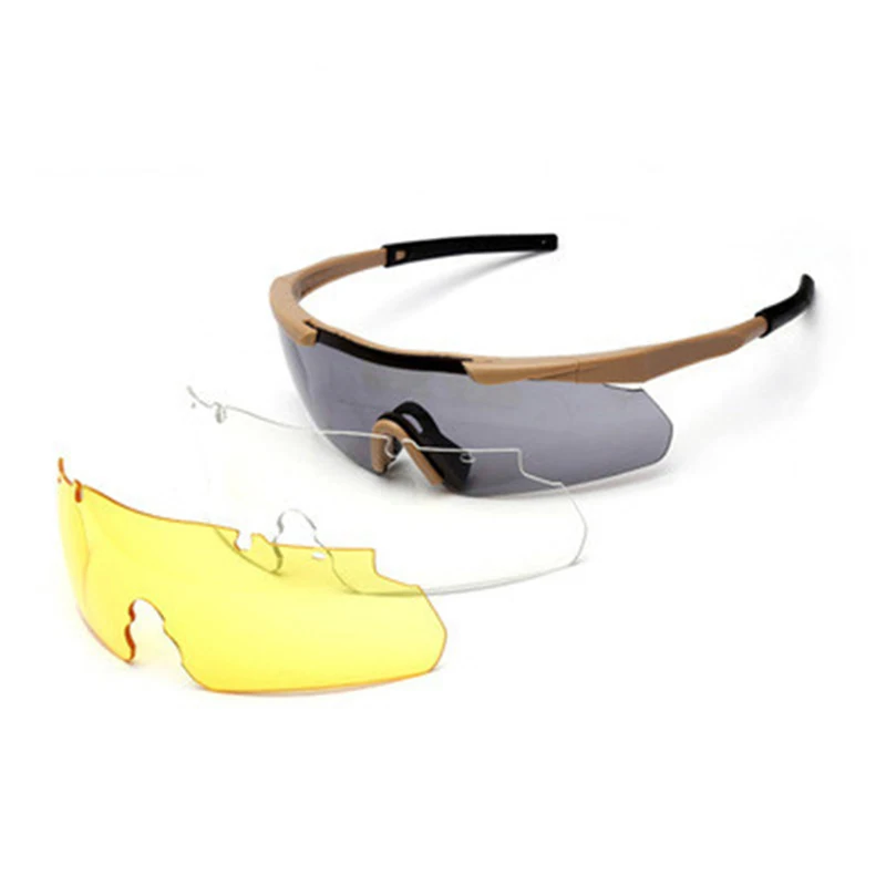 Tactical Goggles Safety Goggles New Tactical Goggles Outdoor Sports Climbing Fishing Safety Glasses CS Game Equipment 3 Lens Set Protection Eyewear