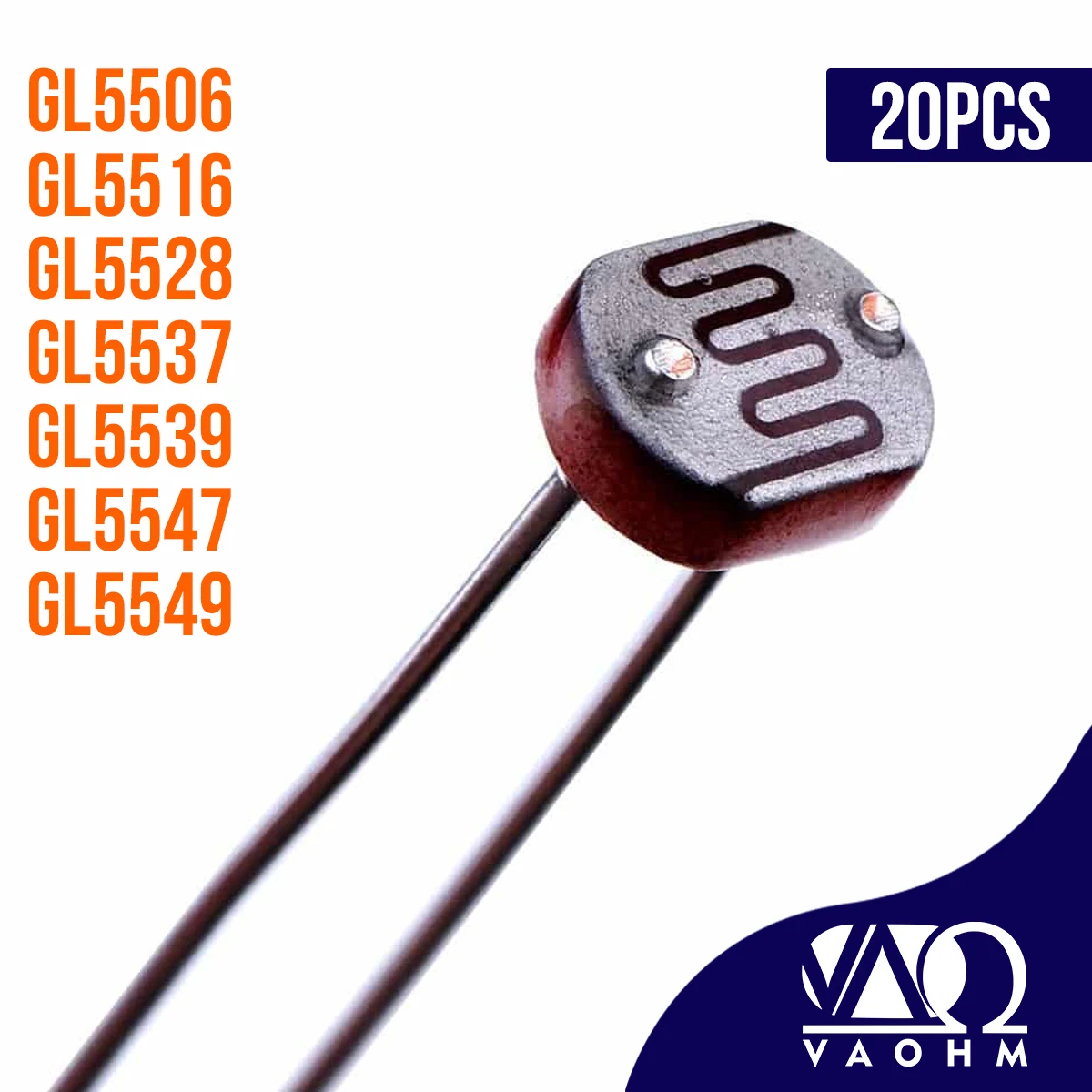 20PCS-LDR-Photoresistor-GL5506-GL5516-GL5528-GL5537-GL5539-GL5547 ...