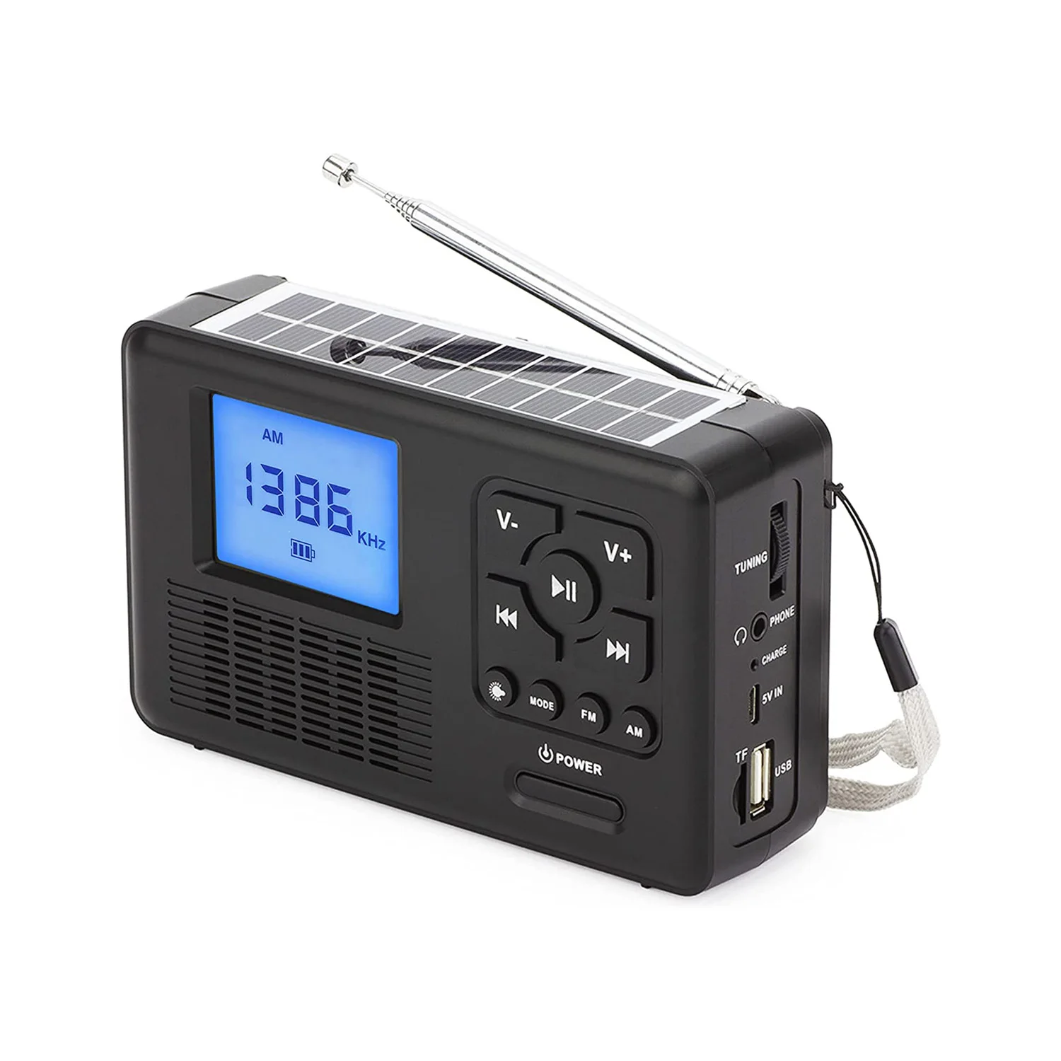 Portable-DAB-FM-AM-Radio-Bluetooth-TF-Card-Emergency-Radio-Solar-Hand ...