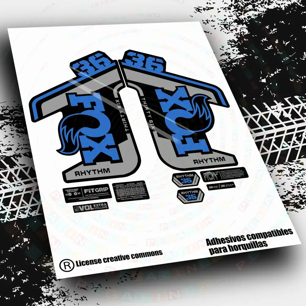 WP458 Autocollants compatibles avec Fox 36 RH Rythm WP458 Autocollants compatibles avec Fox 36 RH Rythm