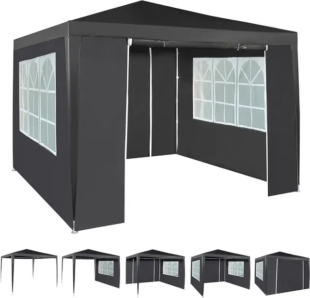 mcc direct Event Gazebo with 4 Side Panels, Outdoor Waterproof Party Tent Marquee with Coated Steel Frame 1