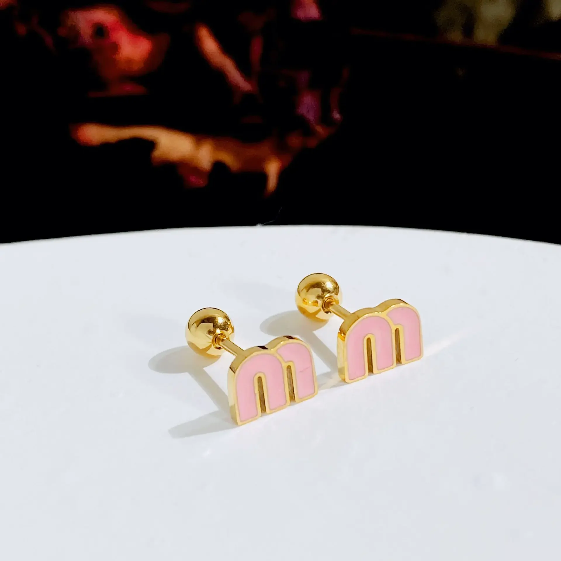 1pcs stainless steel letter M women's earrings fashion jewellery exquisite lovely small earrings spot can be wholesale