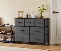 HEFPTURE 7-Drawer Storage Organizer, 3 Small& 4 Large Fabric Drawers, Durable Steel Frame, Versatile Storage for Bedroom 1