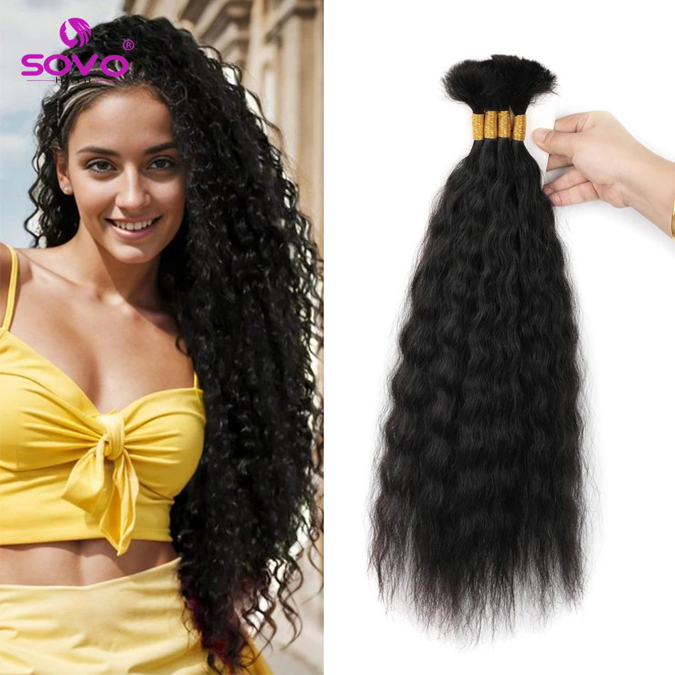 Human Hair Extensions Bulk Hair Extension Human Hair Braiding Super Bulk Wet And Wavy No Weft Remy Human for Braiding 4Pcs/100G 14-28 Inch
