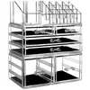 3-Pack Clear Makeup Organizer, Stackable 6-Drawer, for Vanity and Dresser Storage. 1