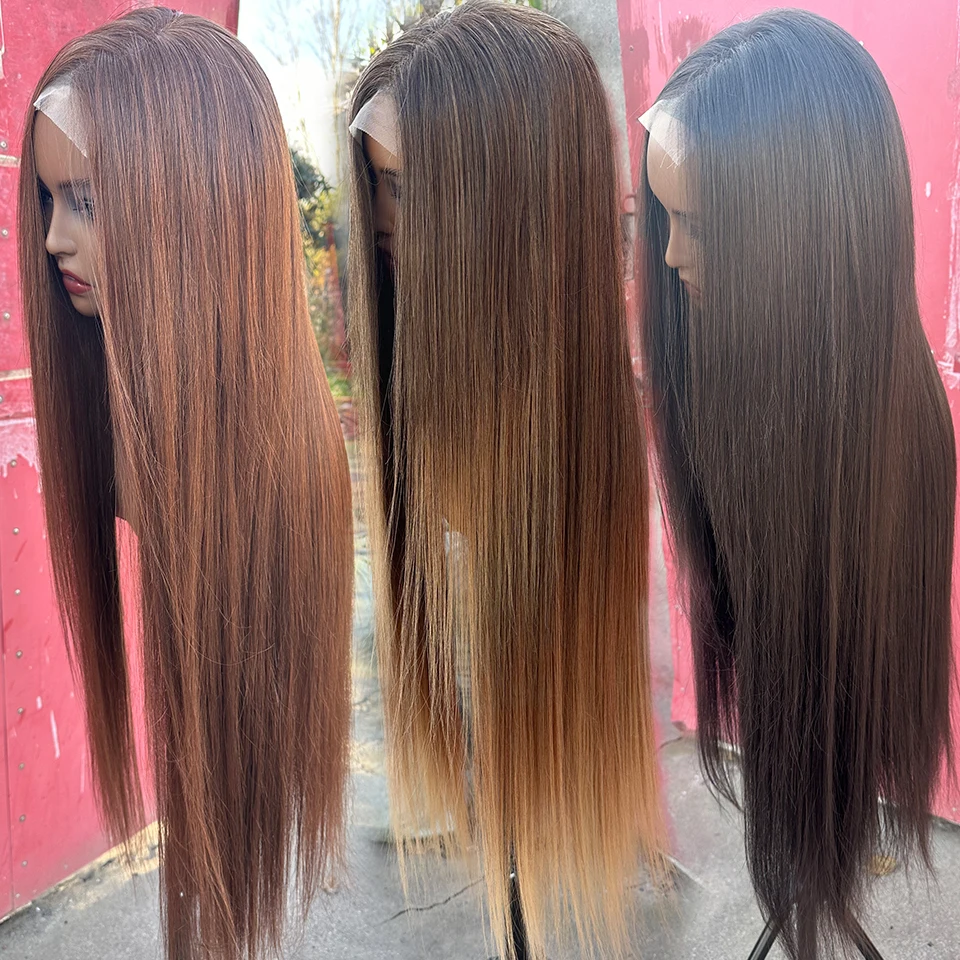 36 Inches 4X4 Lace Front Synthetic Straight Lace Closure HD Cosplay Frontal synthetic wig