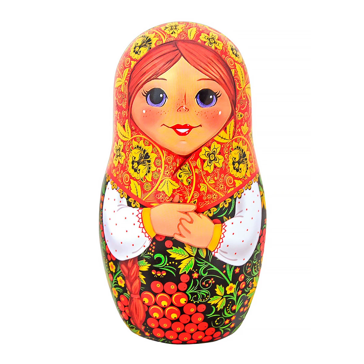 Чай черный в жестяной банке Матрешка с ягодами