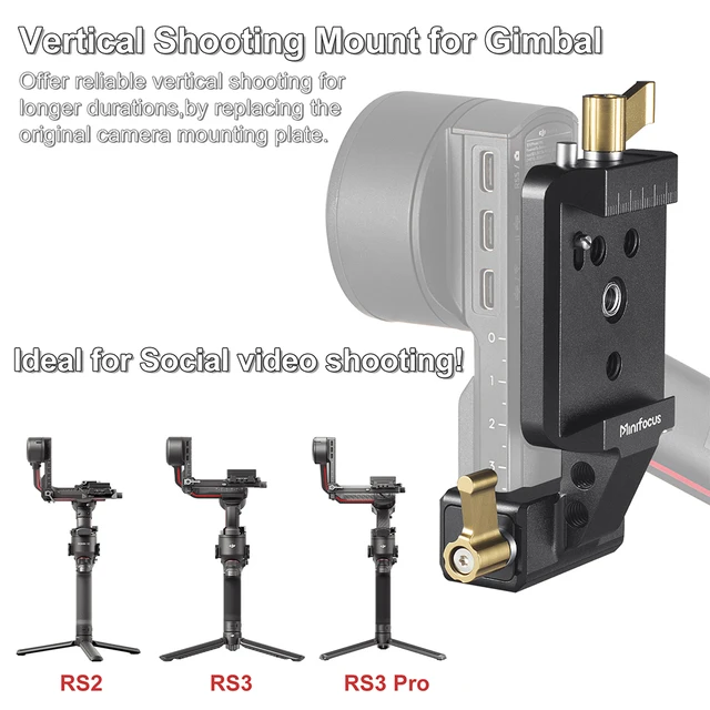 Dji ronin rs 3、rs3プロ、ジンバル取り付け、クランププレート用の縦 