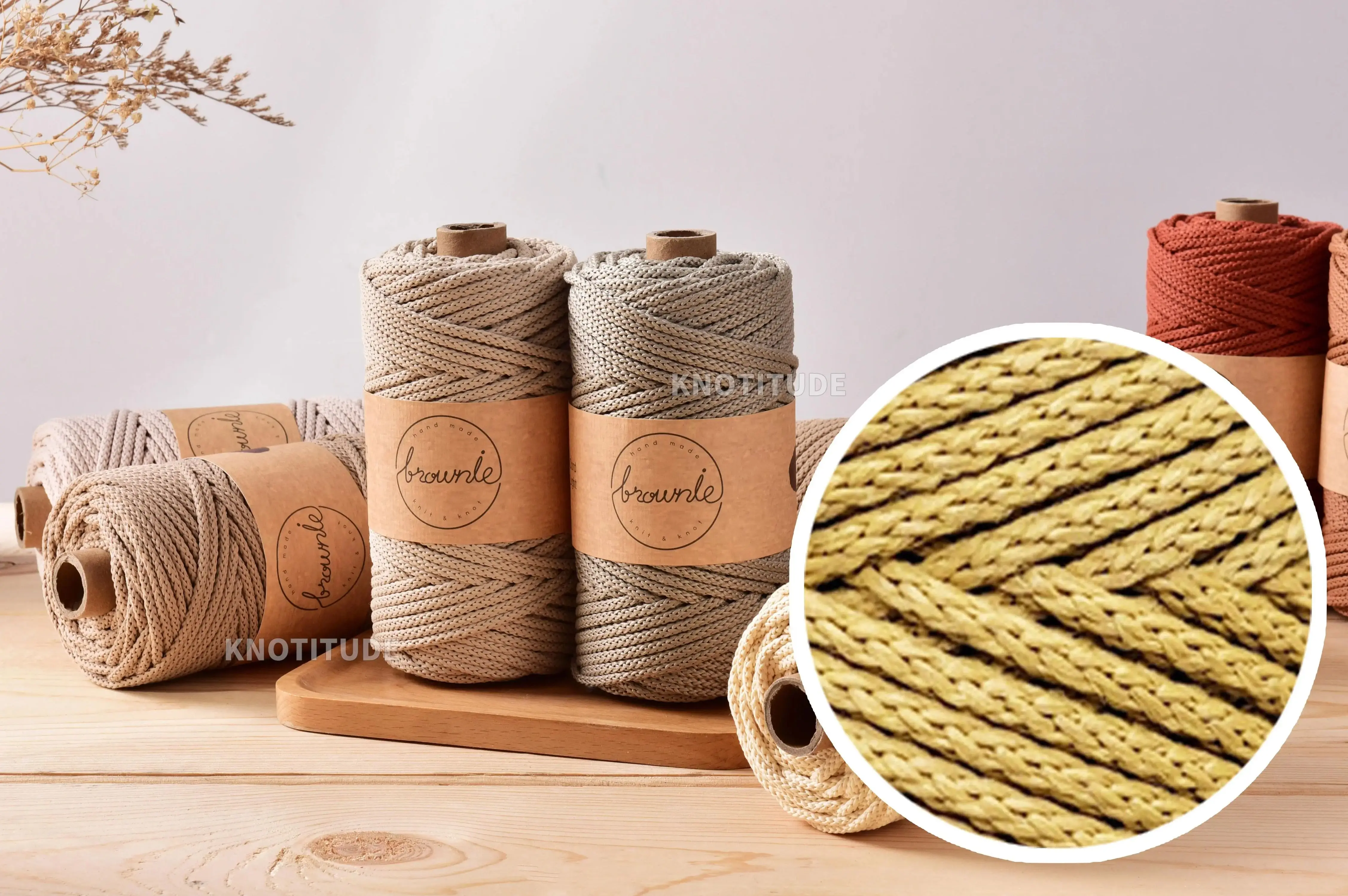 3.5MM Polyester Knitting Cord Macrame braid cord for Hand Knitting & Bag Making Rope Rug Making cord 2