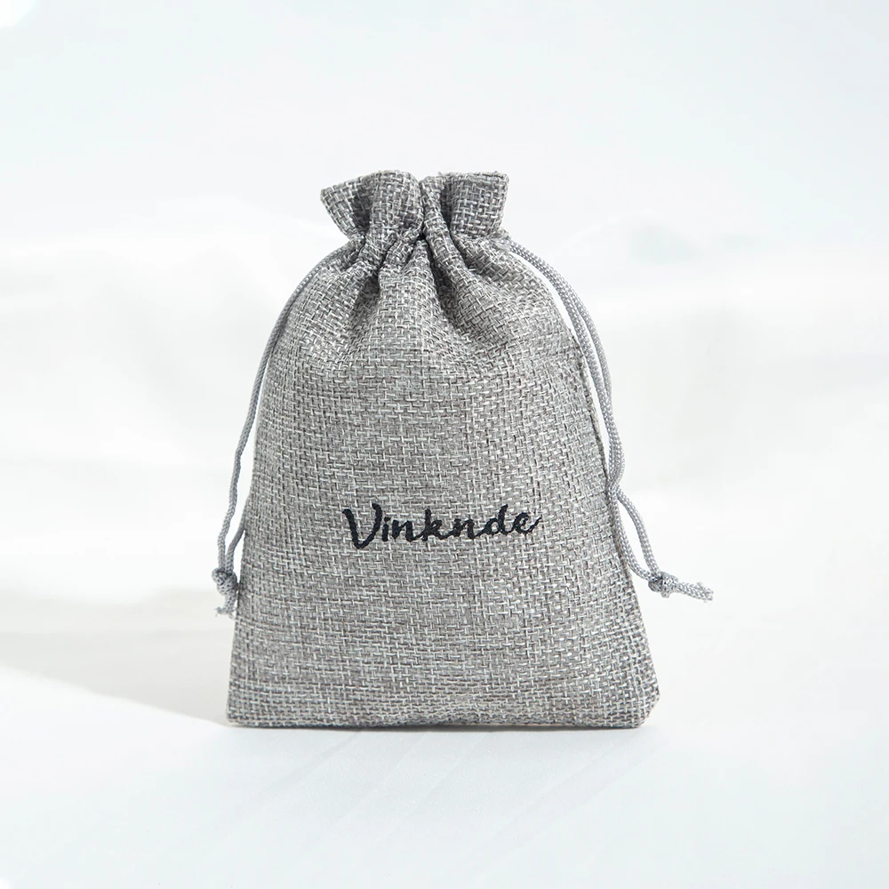 Personalisierte Logo-Jute-Geschenktasche mit Kordelzug, wiederverwendbare kleine Schmuckverpackung, natürliche Leinen-Jute-Hochzeitsgeschenkbeutel – Detail 16