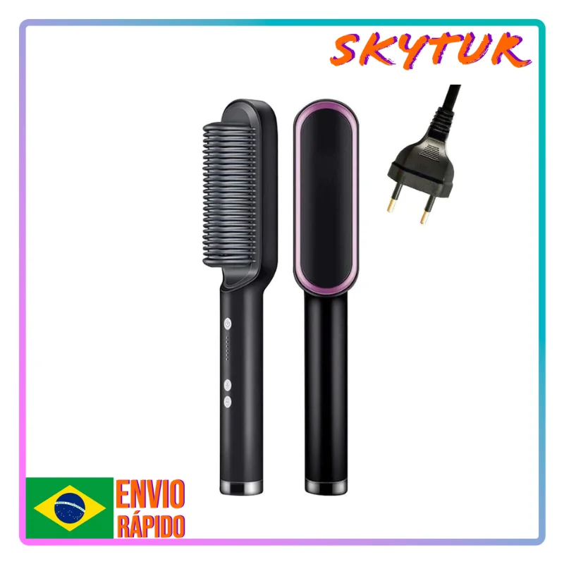 SKYTUR STORE Electric Ceramic Hair Straightening Brush/Hair
