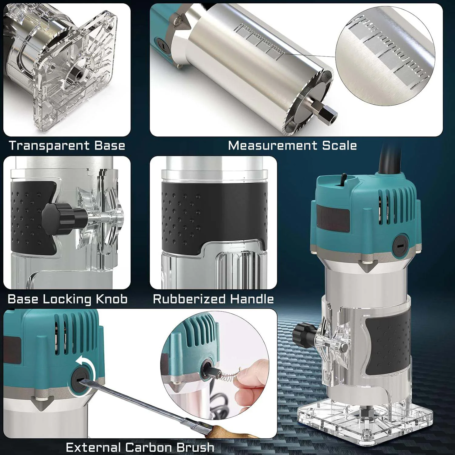Set of tungsten carbide bits in a wooden index box