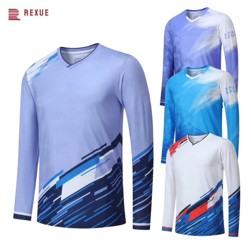 Autumn Men Women Badminton Long Sleeve Tennis Uniform Tops Sports Table Tennis Jersey Quick Drying Couple Ping Pong T-shirts badminton uniforms
