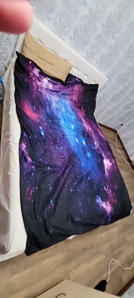Luxury Galaxy Dark Blue Bedding Set Twin Full Queen King Size Duvet Cover Set Shining Stars Starry Sky Kids Adults Comforter Set photo review