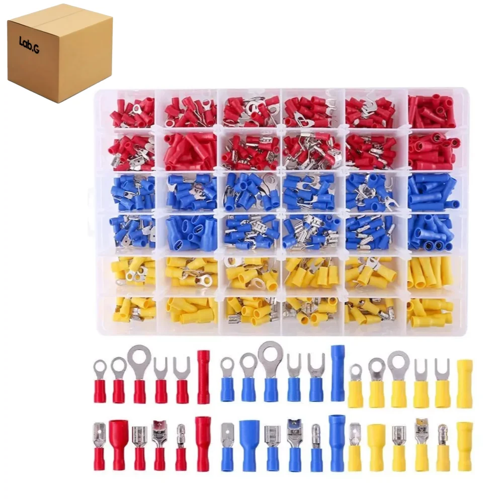 540 Terminales Aisladas Conductores Conector Cable Electrico Rojo Azul Amarillo Lab.G